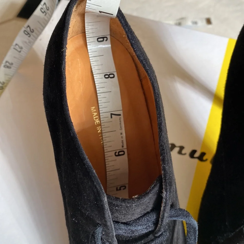 Adorable black suede Bettye Muller bootie heels, 36 - Picture 7 of 14